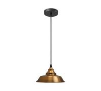 LEDSone Industrial Vintage Metal Ceiling Pendant Light Single Head Hanging Light Fixture in Yellow Brass Industrial Lighting for Kitchen, Living Room, Hallway, Café & Restaurant