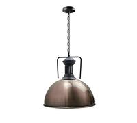 LEDSone Industrial Vintage Pendant Hanging Ceiling Lamp with Satin Nickel Metal Shade Adjustable Chain E27 Socket for Kitchen Island, Dining Room, Living Room, Restaurant, Café, Loft Décor