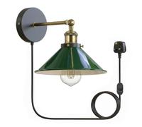 LEDSone Industrial Vintage Plug in Green Wall Sconce