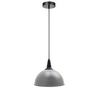 LEDSone Industrial Vintage Retro Style Ceiling Hanging Pendant Light Chandelier 30cm, Dome Lamp Shades E27 UK Holder for Kitchen Island, Living Room and Dining Room (Grey)