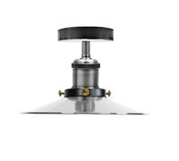 LEDSone Industrial Vintage Semi Flush Mount Ceiling Lighting, Ceiling Lamp Metal Flat Shape Downlight Satin Nickel Colour Lamp Shade Living Room Indoor Decoration E27 Base