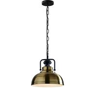 LEDSone Industrial Vintage Style Ceiling Hanging 90 cm Adjustable Cable with Chain Pendant Light Chandelier with E27 Base Curvy Dome Lamp Shade for Office,Cafe