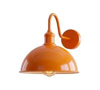 LEDSone Industrial Vintage Wall Light Sconce, Orange, 21cm Metal Shade