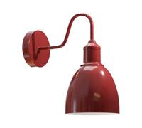 LEDSone Industrial Wall Light Swan Neck Metal Arm 15cm Width Black Shade E27 Sconce Set Light Fixture for Living Room Outdoor Dining Room Kitchen. (Burgundy)