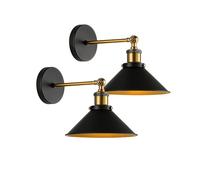 LEDSone Industrial Wall Light, Vintage Black Wall Sconce Adjustable Antique Wall Lighting E27 for Restaurants Galleries Aisle Kitchen Bedroom 2 Pack