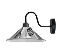 LEDSone Industrial Wall Lights, Indoor Modern Chrome 22cm Cone Vintage E27 Wall Lamps, Wall Sconce Lights Metal for Bedroom Living Room Kitchen Hallway