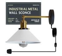 Ledsone Industrial White Wall Light Plug-In Led Wall Light