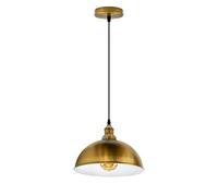 LEDSone Industrial Yellow Brass Pendant Light 30cm E27 Ceiling Hanging Lamp