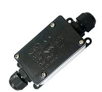 LEDSone IP65 Waterproof Junction Boxes, 2-Way Outdoor Electrical Connectors, Black Extension Connectors with PG9 Glands for Ø4mm-8mm Cable for solar panel systems CCTV wiring garden lighting