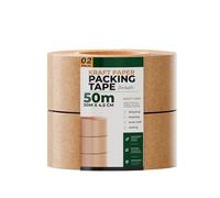 LEDSone Kraft Paper Packing Tape Rolls With Industrial Strength Long 50m x 48mm Suitable For Carton Sealing Brown Eco Friendly Tear Resistant Adhesive For Secure Moving Mailing Storage (Brown Pack_2)