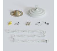 LEDSone Lamp Base 80cm Ceiling Rose Chain Pendant Light Socket Fitting Bulb Holder Screw Kit For Retro Incandescent Lampholders ((White)