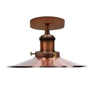 LEDSone Lamp Shade Semi Flush Mount Copper Ceiling E27 Bulb Base Lighting Industrial Vintage Metal Flat Shape Downlight Living Room Indoor Decoration.