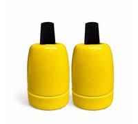 LEDSone Lamp Socket Replacement UK,Ceramic Porcelain E27 Edison Screw Pendant Lamp Fitting Yellow Light Adaptor Converter 240V