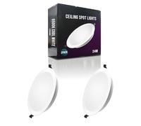 LEDSone LED 2 Pack Downlights for Ceiling 24W Ultra Slim LED Recessed Ceiling Spot Lights 6500K Cool White IP20 Waterproof Spotlights Ceiling Lights (24W, 2 Pack)