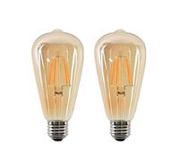 LEDSone LED Edison Bulb Vintage Light Bulb 4W E27 Screw 2700K ST64 LED Bulbs Led Filament Bulbs Antique Style Retro Amber Glass Screw Lamp 220V - 2 Packs
