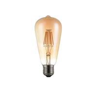 LEDSone LED Edison E27 Vintage Light Bulb, ST64 4W Dimmable Screw Amber Glass 2700K Warm White 450 Lumens Energy Saving Bulb for Squirrel Cage Lamp & Indoor Decoration