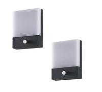 LEDSone LED Motion Sensor Square Shape Lights Home Essentials, Light IP65 Waterproof Temperature Protection Outside Motion Detector Light Wall Mount Dimmable Cool or Warm Light Fixture 12W (Pack 2)