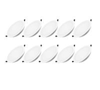 LEDSone LED recessed Ceiling Light,5W/9W/12W/18W/24WDownlights 100LM/W Cool White 6000K,Set of 1/2 spotlights,Cut Φ70-80MM,AC110~265V,Round Aluminum Alloy casing for Living Room (18W, 10 Pack)