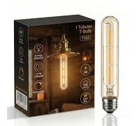 LEDSone LED Tubular E27 Light Bulb, T185 3W (30W Equivalent) Dimmable Warm White 2700K LED Filament | 185mm Edison Screw | Energy Saving Vintage Style Long Cage Light Bulb for Home Decoration