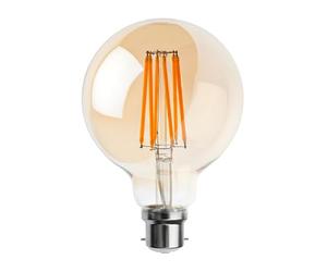 LEDSone LEDSoneVintage 8W LED Filament G95 Light Bulbs Bayonet B22, 2700K Warm White dimmable Energy Saving Bulbs for Chandelier, Ceiling Fittings (G95, 8W)