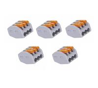 LEDSone Lever Nut Wire Connectors 3-port Compact Electrical Connectors Cable Connectors Compact Splicing Connectors for Circuit Inline Terminals Blocks Flame retardant (5 PCS)