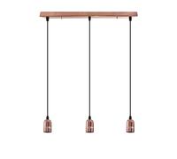LEDSone Lighting Industrial Cluster 3 Way Pendant Light Fittings, Loft Bar Triple Hanging Pendant Ceiling Lights for Kitchen Island Living Room (Rose Gold, Without Bulb)