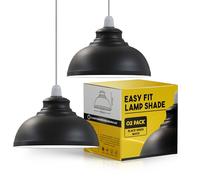 LEDSone Metal Black Inner White Ceiling Lamp Shade 29cm Easy Fit Light Pendant Modern Ceiling Lighting Shade for Bedroom, Hallway, Office Industrial Kitchen Hanging Light Shade Pendant