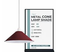 LEDSone Metal Brown Ceiling Pendant Lamp Shade E27 Easy Fit Hanging Light Shade for Bedroom, Kitchen, Living Room Modern Home Decor Replacement Lampshade