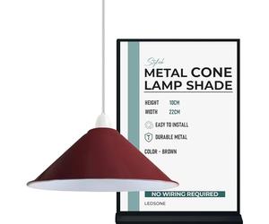LEDSone Metal Brown Ceiling Pendant Lamp Shade E27 Easy Fit Hanging Light Shade for Bedroom, Kitchen, Living Room Modern Home Decor Replacement Lampshade