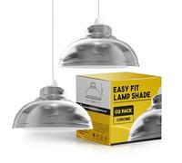 LEDSone Metal Chrome Ceiling Lamp Shade 29cm Easy Fit Light Pendant Modern Ceiling Lighting Shade for Bedroom, Hallway, Office Industrial Kitchen Hanging Home Decor Light Shade Pendant