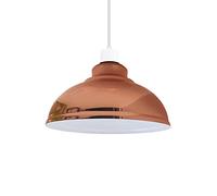 LEDSone Metal Easy Fit Lampshade Retro Industrial Ceiling Lighting Shade Hanging Pendant 29cm Curvy Shade Light Fixture for Kitchen Dining Room Lights E27 (Rose Gold)
