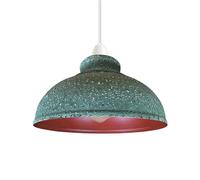 LEDSone Metal Easy Fit Lampshade Retro Industrial Ceiling Lighting Shade Hanging Pendant 29cm Curvy Shade Light Fixture for Kitchen Dining Room Lights E27 (Green Camouflage)