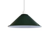 LEDSone Metal Easy Fit Lampshade Retro Industrial Ceiling Lighting Shade Hanging Pendant Shade Light Fixture for Kitchen Dining Room Lights E27 (Cone - Green)