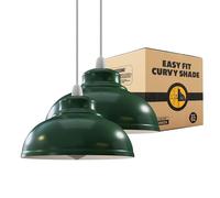 LEDSone Metal Green Ceiling Lamp Shade 29cm Easy Fit Light Pendant Modern Ceiling Lighting Shade for Bedroom, Hallway, Office Industrial Kitchen Hanging Light Shade Pendant