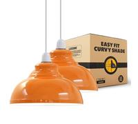 LEDSone Metal Orange Ceiling Lamp Shade 29cm Easy Fit Light Pendant Modern Ceiling Lighting Shade for Bedroom, Hallway, Office Industrial Kitchen Hanging Light Shade Ceiling Pendant