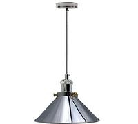 LEDSone Metal Pendant Light Shade Fabric Ceiling Industrial Pendant Light Lampshade Lamp (Chrome)