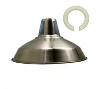 LEDSone Metal Retro Ceiling Lamp Shade Satin Nikel Easy Fit Light Pendant 30CM Modern Ceiling Lighting Shade for Bedroom Industrial Rustic Light Shade Ceiling Pendant Hanging Light