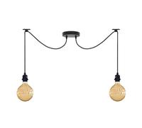 LEDSone Modern 2-Head Pendant Light Fixture E27 Ceiling Chandelier with 2m Adjustable Cable Twin Hanging Lamp Holders for Living Room, Dining Room, Cafe, Home Decor