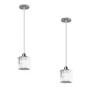 LEDSone Modern 2 Pack K9 Crystal Chandelier Acrylic 13cm Width Round Glass Light Shade Flush Mount Ceiling Light Adjustable Pendant Lamp Fitting for Home Décor & Improvement Essential