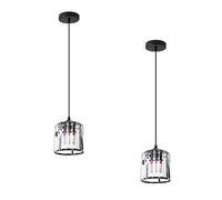 LEDSone Modern 2 Pack K9 Crystal Chandelier Acrylic 13cm Width Round Glass Light Shade Flush Mount Ceiling Light Adjustable Pendant Lamp Fitting for Home Décor & Improvement Essential