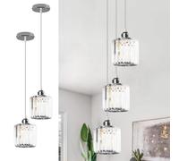 LEDSone Modern 2 Pack K9 Crystal Chandelier Acrylic 13cm Width Round Glass Light Shade Flush Mount Ceiling Light Adjustable Pendant Lamp Fitting for Home Décor & Improvement Essential