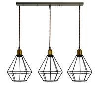 LEDSone Modern 3 Head Ceiling Pendant Light Fixtures Black Metal 20 cm Hanging Adjustable Lighting Kit for Kitchen Island Dining Table Hallway Living Room Bedroom