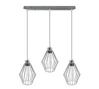 LEDSone Modern 3 Head Ceiling Pendant Light Fixtures Chrome Metal 20 cm Hanging Adjustable Lighting Kit for Kitchen Island Dining Table Hallway Living Room Bedroom