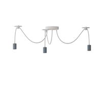 LEDSone Modern 3 Head Spider Ceiling Pendant Light Fitting Adjustable E27 Lamp Holder with 1m Rubber Cable for Living Room Kitchen Bar Cafe Dining Room Hanging Lighting Fixture