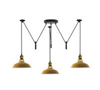 Ledsone Modern 3 Head Spider Yellow Pendant Light E27 Base Adjustable 2M Hanging Lamp 110-240V For Dining Room