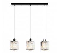 LEDSone Modern 3-Light Crystal Chandelier Pendant Ceiling Light Fixture, Adjustable Hanging Cable E27 Crystal Lampshade Lighting for Kitchen Island, Dining Room, Living Room, Bar & Office Decor