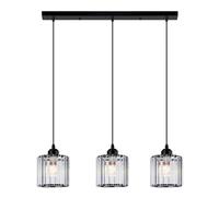 LEDSone Modern 3-Light Crystal Chandelier Pendant E27 Ceiling Light Fixture Adjustable Hanging Wire Contemporary Lighting for Dining Room, Kitchen, Living Room, Office, Bar