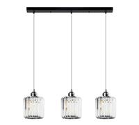 LEDSone Modern 3-Light Crystal Chandelier Pendant E27 Ceiling Light Fixture Adjustable Hanging Wire Contemporary Lighting for Dining Room, Kitchen, Living Room, Office, Bar
