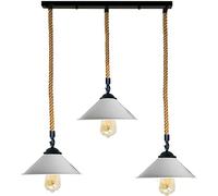LEDSone Modern 3 Light Pendant Ceiling Lamp Adjustable Height Metal Shades 50cm Bar Nordic Style Hanging Fixture for Dining Room, Kitchen Island, Living Room, Bedroom