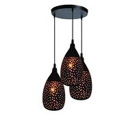 LEDSone Modern 3 Way Pendant Ceiling Lamp Black Metal Adjustable Hanging Light Fixture Ideal for Dining Room, Kitchen Island, Living Room and Commercial Spaces